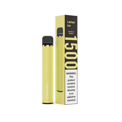 Yellow 1500 Puffs Lemon Ice Disposable Pod Device Vape 1200mAh