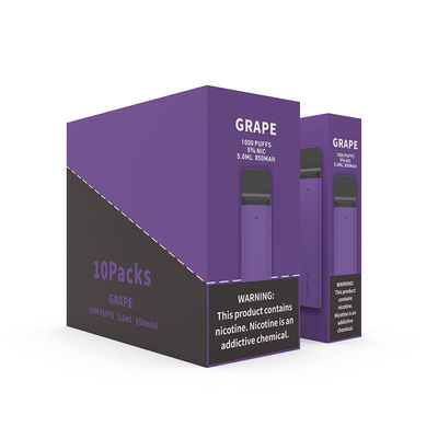 Grape Disposable Pen Pod System 850mAh 1000 Puffs Vapor E Cig